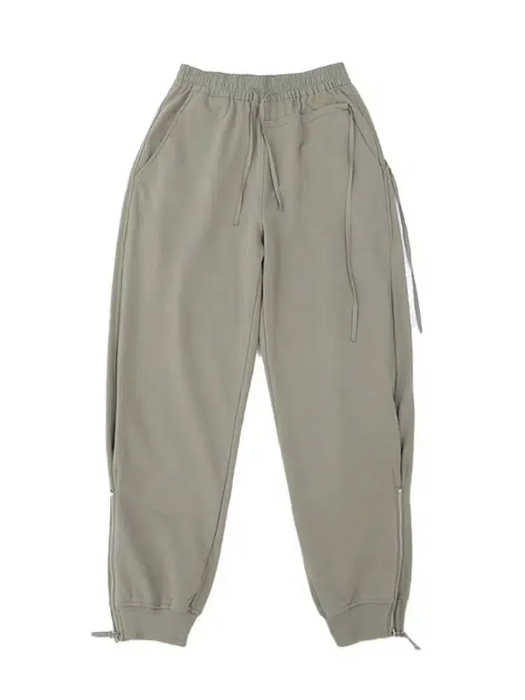 High Waist Elastic Waist Sweatpants