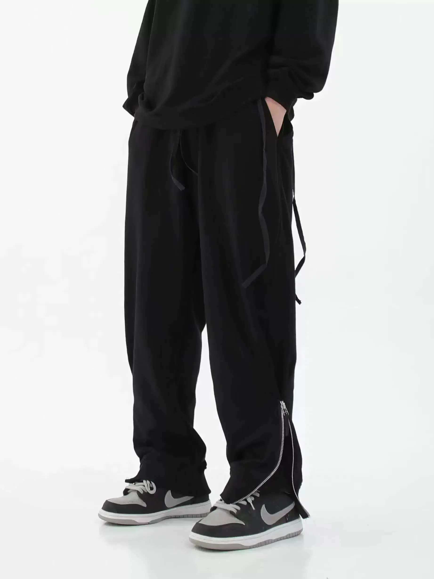 High Waist Elastic Waist Sweatpants
