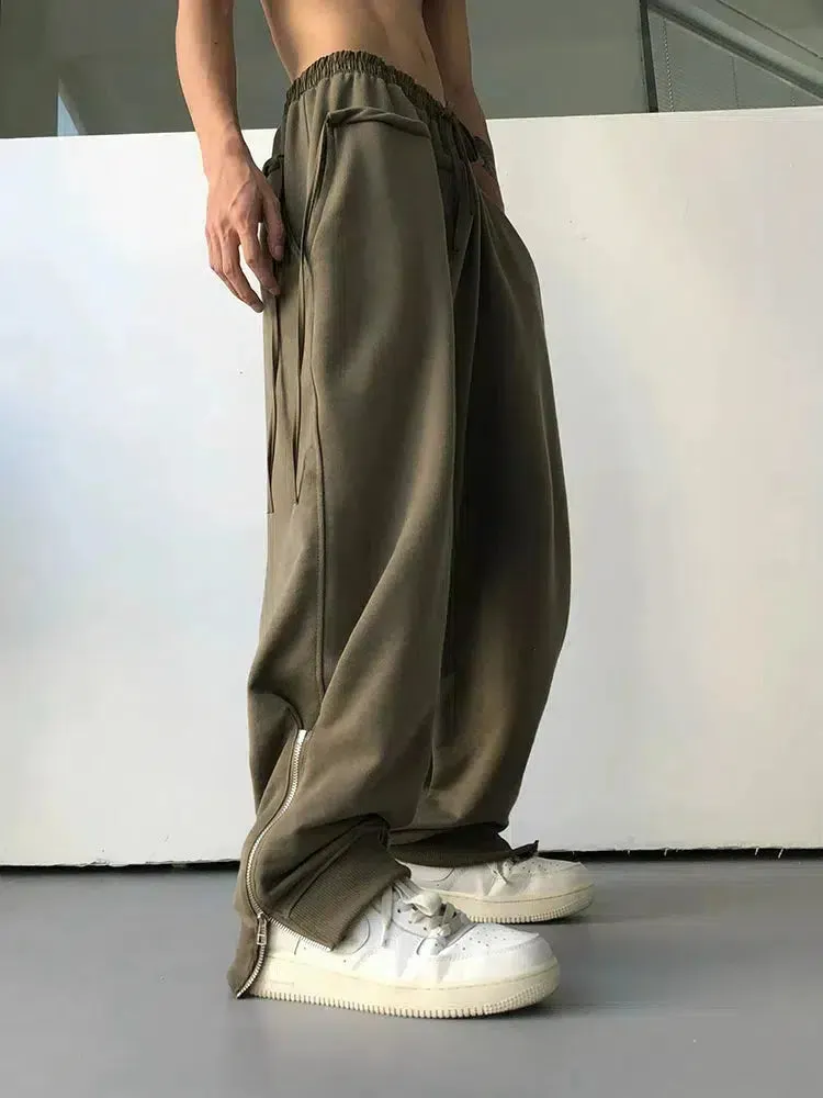 High Waist Elastic Waist Sweatpants