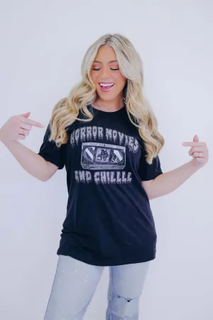 Horror Movies And Chill Bella Canvas Graphic Tee S-2X