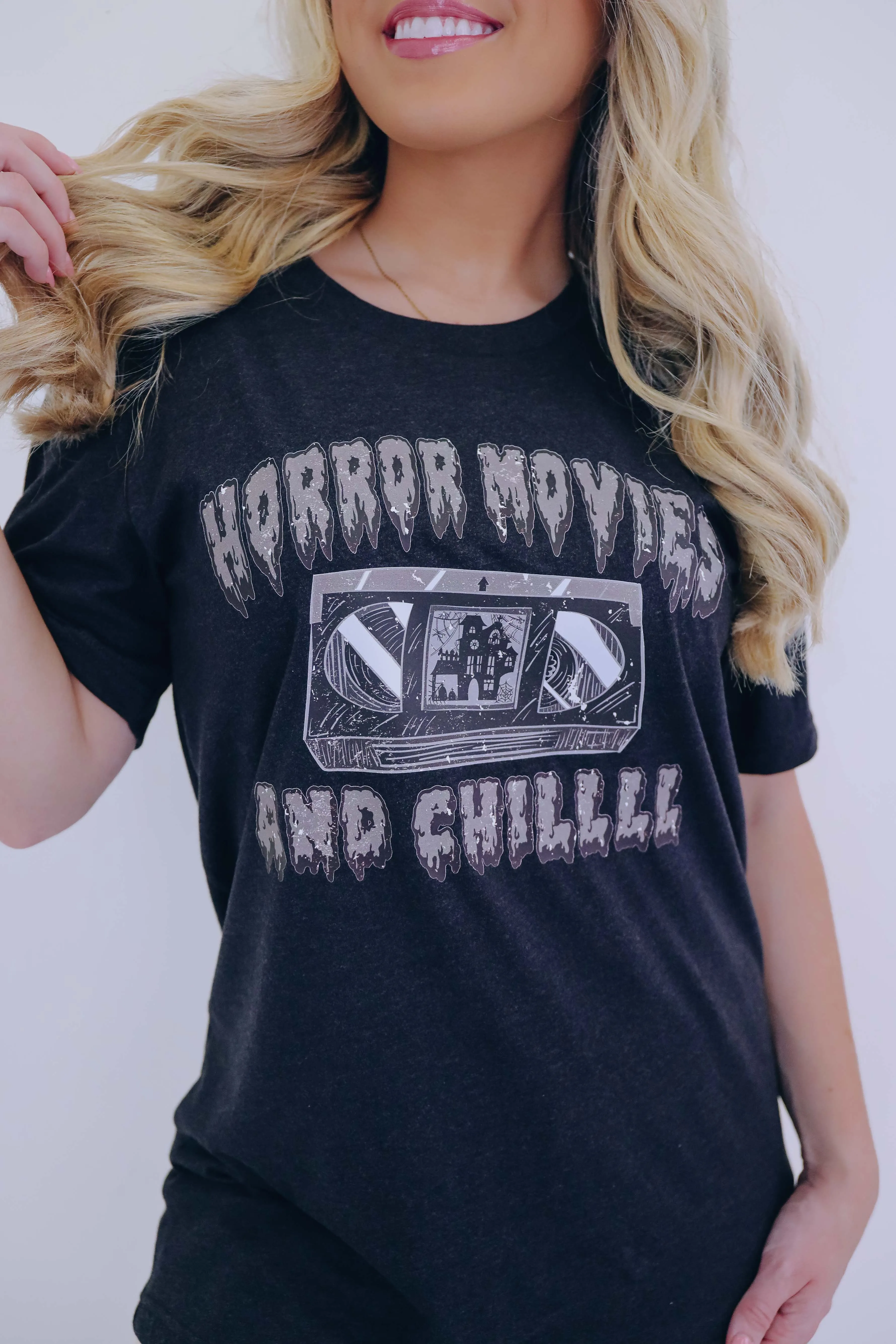 Horror Movies And Chill Bella Canvas Graphic Tee S-2X