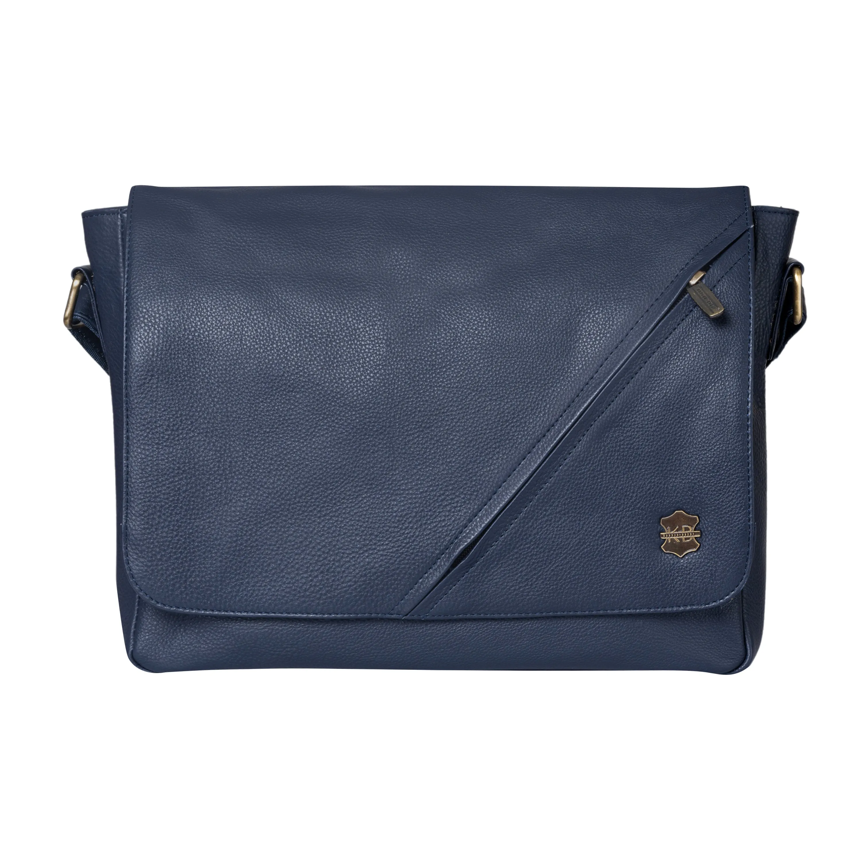 Kuger-Brent Hades Navy Genuine Leather Unisex Messenger Bag