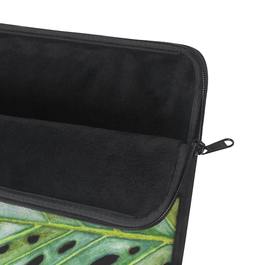 Laptop Sleeve: Monstera Leaf - Black