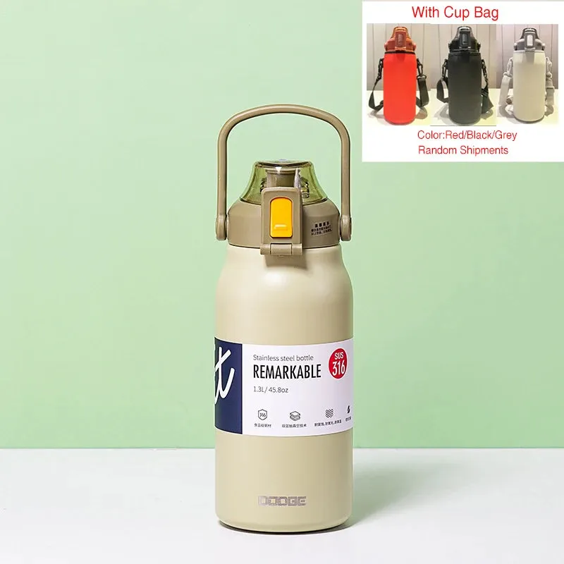 Large Capacity Thermal Bottle - Portable Thermo Mug Thermos Water Bottle Tumbler for Outdoor Stainless Steel Thermal