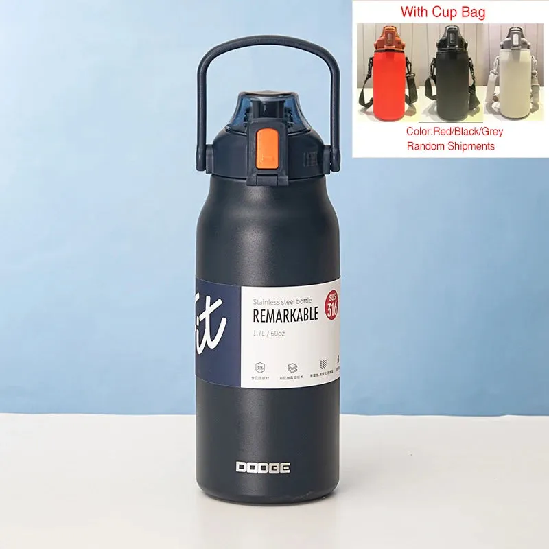 Large Capacity Thermal Bottle - Portable Thermo Mug Thermos Water Bottle Tumbler for Outdoor Stainless Steel Thermal