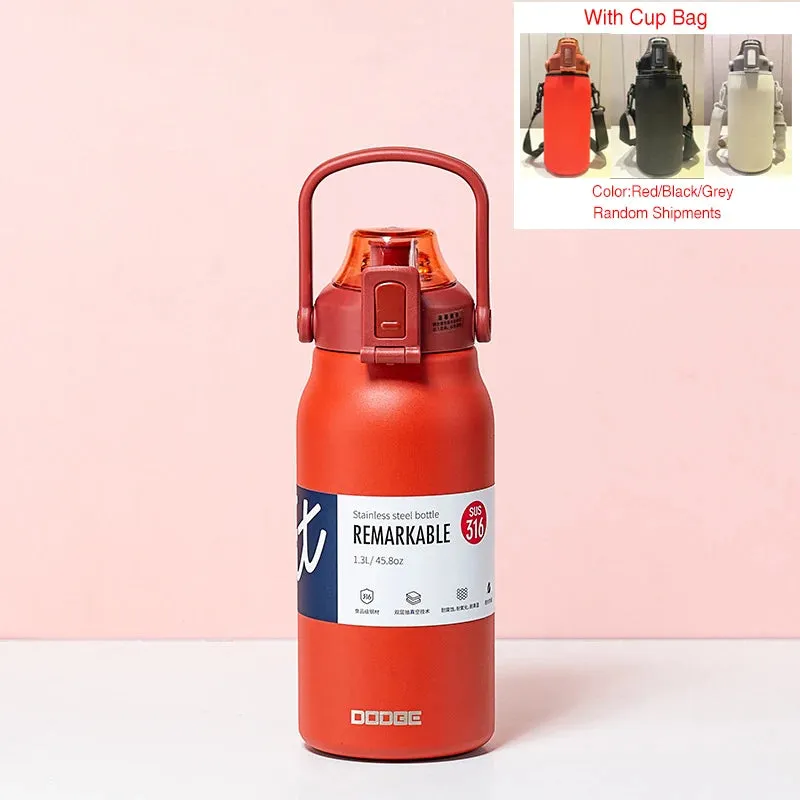 Large Capacity Thermal Bottle - Portable Thermo Mug Thermos Water Bottle Tumbler for Outdoor Stainless Steel Thermal