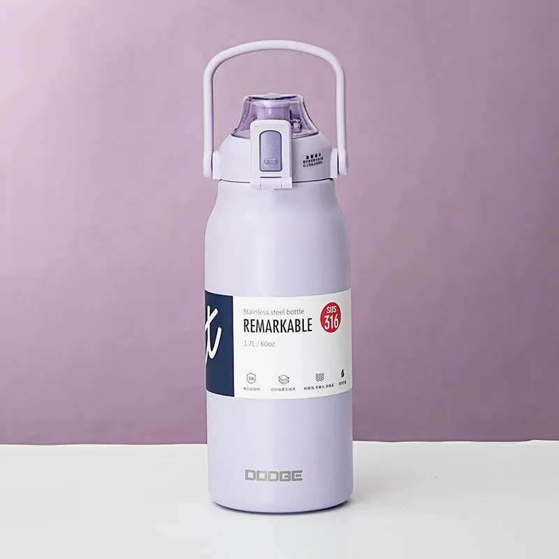 Large Capacity Thermal Bottle - Portable Thermo Mug Thermos Water Bottle Tumbler for Outdoor Stainless Steel Thermal