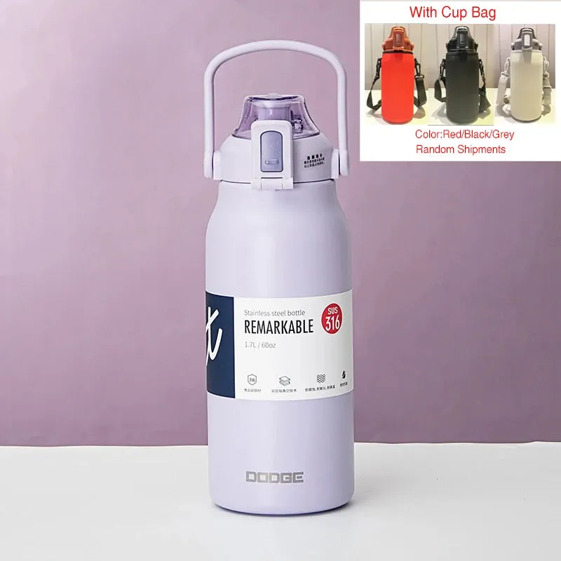 Large Capacity Thermal Bottle - Portable Thermo Mug Thermos Water Bottle Tumbler for Outdoor Stainless Steel Thermal