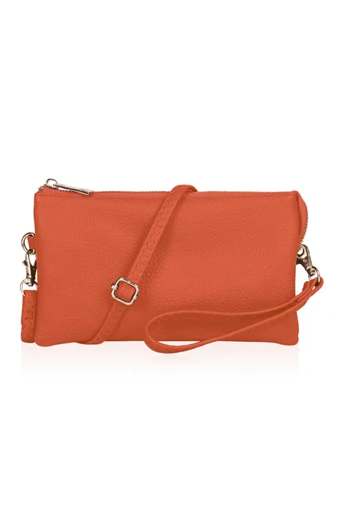 LEATHER CROSSBODY BAG WITH WRISTLET