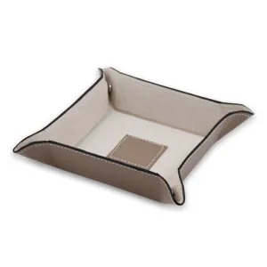 Leather Snap Valet- Taupe