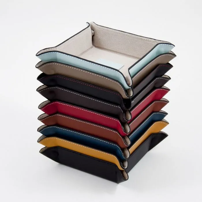 Leather Snap Valet- Taupe
