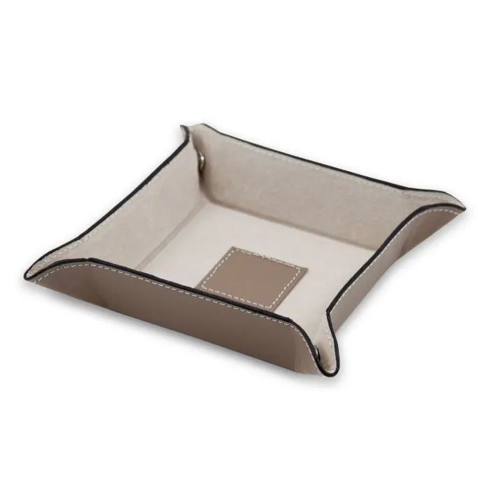 Leather Snap Valet- Taupe