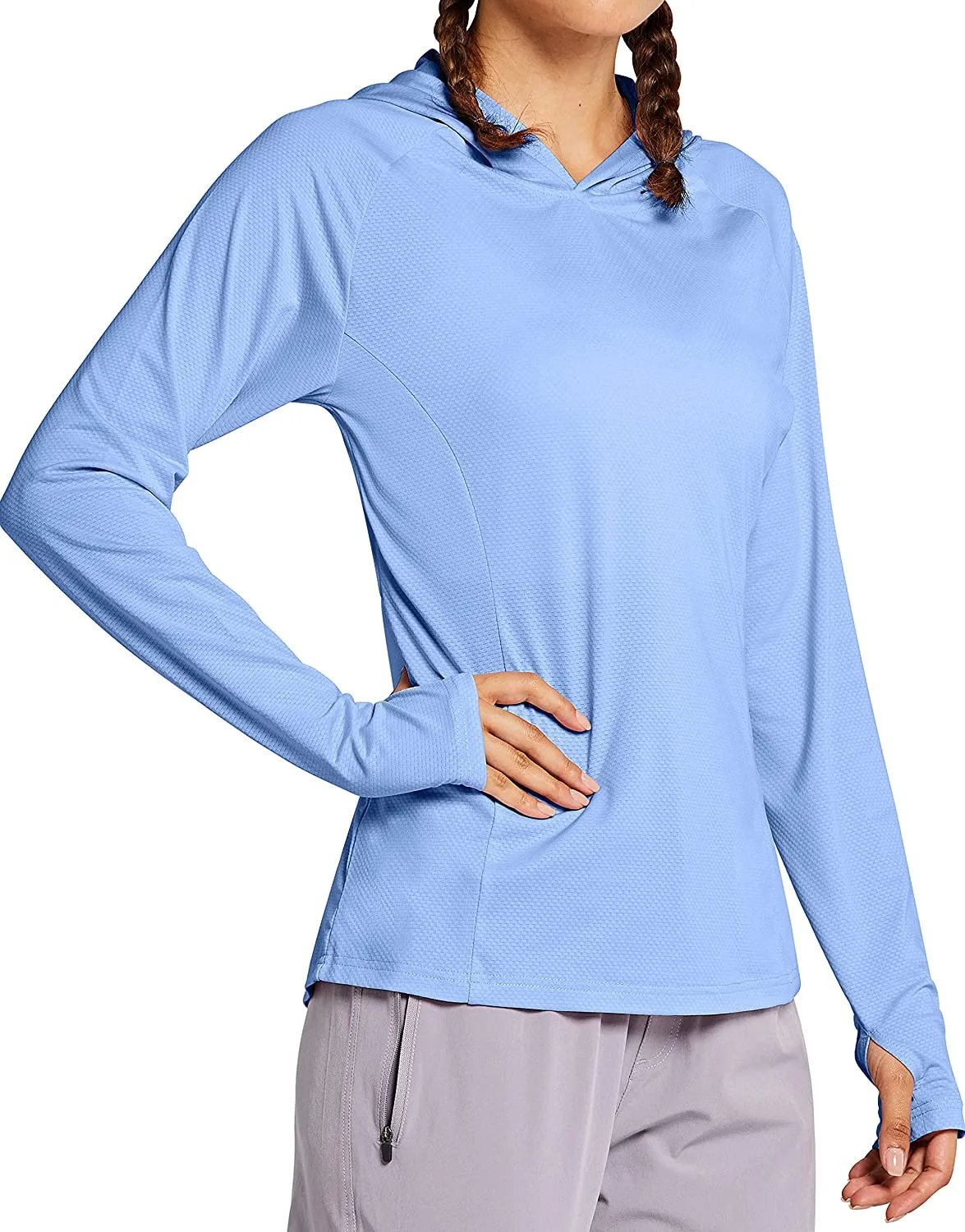Libin Women's Full Zip UPF 50  Sun Protection Hoodie Jacket Long Sleeve Sun Shirt Hiking Outdoor Performance with Pockets