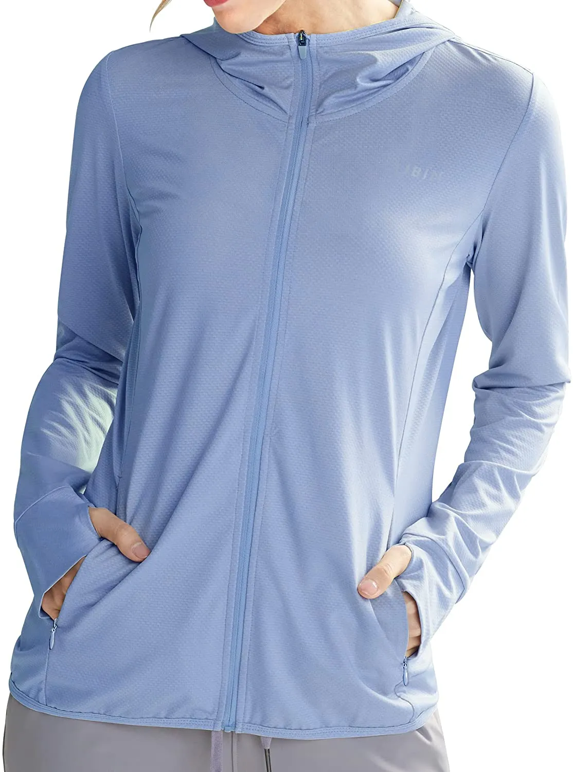 Libin Women's Full Zip UPF 50  Sun Protection Hoodie Jacket Long Sleeve Sun Shirt Hiking Outdoor Performance with Pockets
