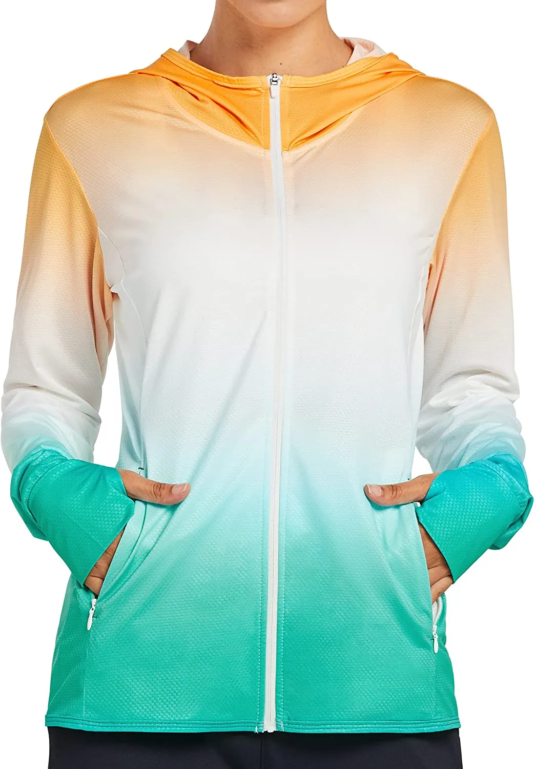 Libin Women's Full Zip UPF 50  Sun Protection Hoodie Jacket Long Sleeve Sun Shirt Hiking Outdoor Performance with Pockets