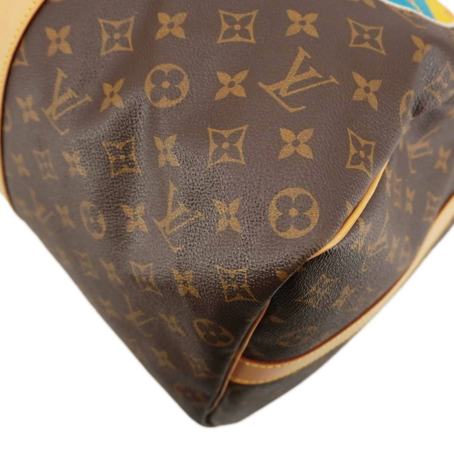 LOUIS VUITTON Keepall 50 Patches Bandouliere Monogram Canvas Travel Bag Brown
