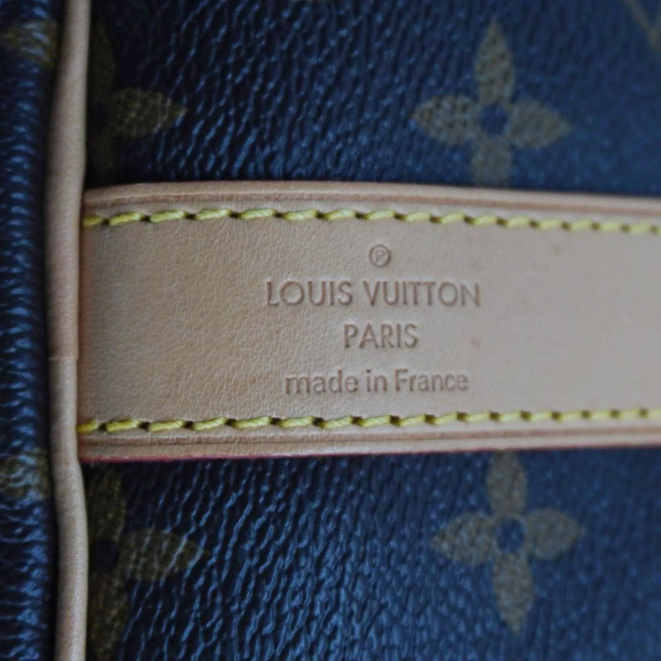 LOUIS VUITTON Keepall 50 Patches Bandouliere Monogram Canvas Travel Bag Brown