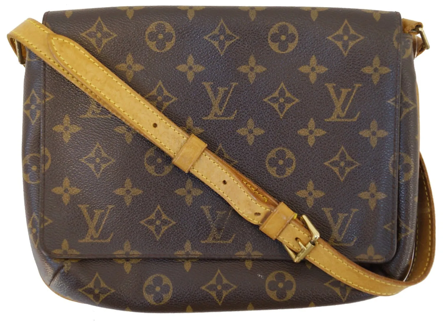 LOUIS VUITTON Monogram Musette Tango Bag w/ Long Strap Crossbody Bag
