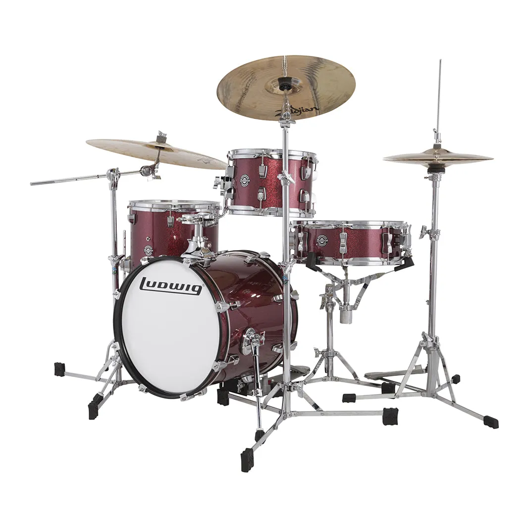 Ludwig LC179XX025DIR Breakbeats By Questlove 4-Piece Drum Kit w/ Bag, Wine Red Sparkle