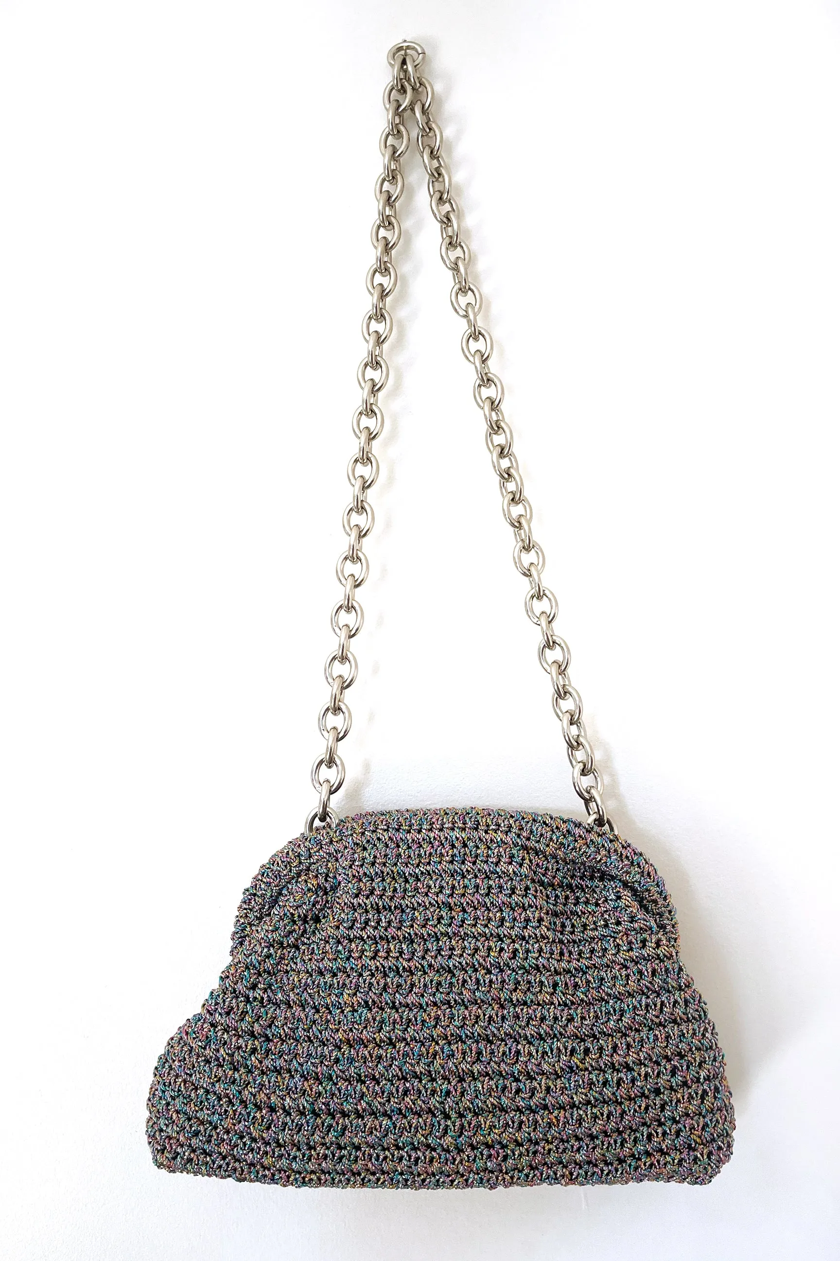 Maria La Rosa Game Bag Metallic Silver
