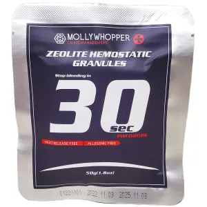 Mollywhopper First-Aid Zeolite Hemostatic Granule Pouch 30-Second Blood Stopper