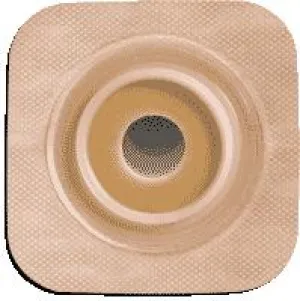 Natura® Flexible Stomahesive® Skin Barrier, 4" x 4" (10cm x 10cm) Tan, Pre-Cut Stoma Opening 1-1/4" (32mm), Flange 1-3/4" (45mm) - Box of 10