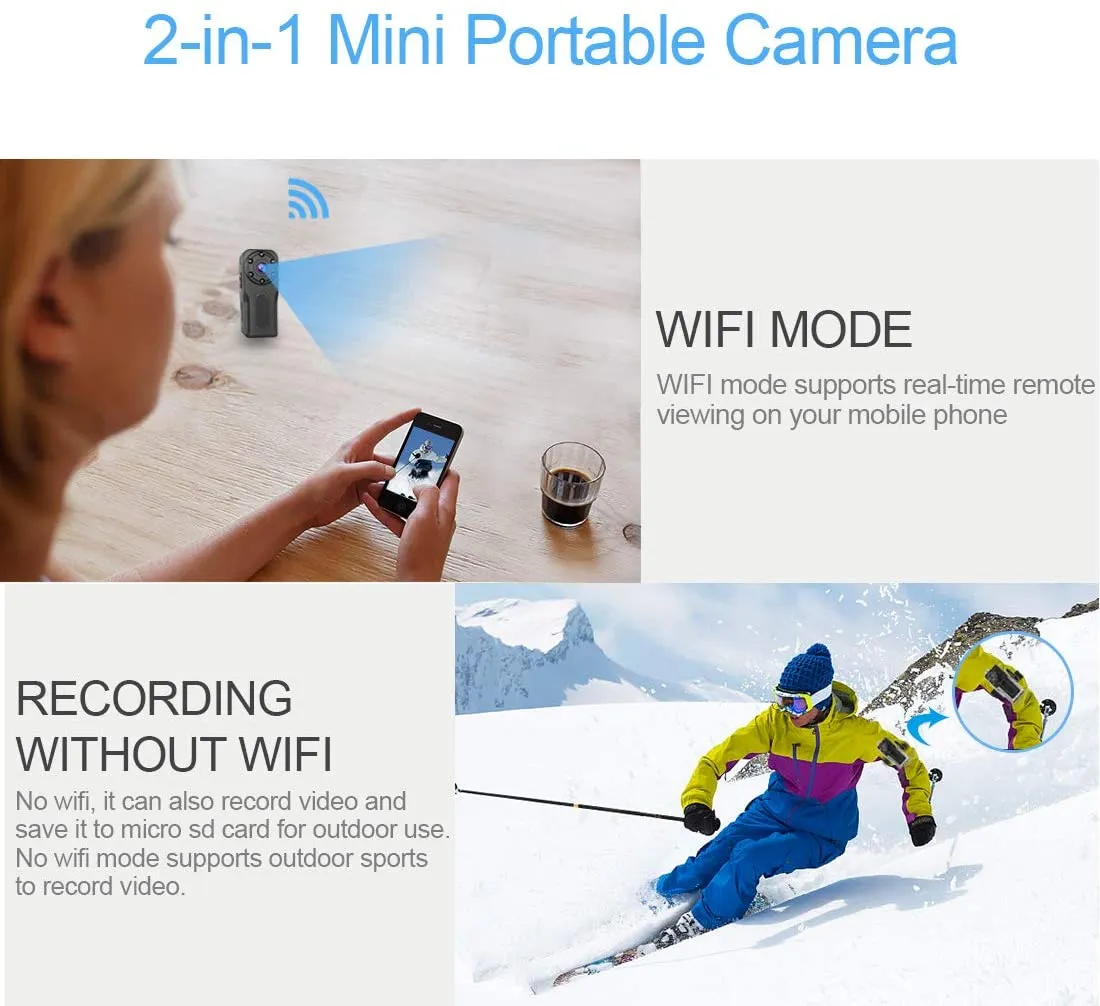 New in box! Waterproof WiFi Mini Spy Hidden Camera,ZZCP Full HD 1080P Portable Wireless with Night Vision and Motion Detection,Perfect Indoor/Outdoor Tiny IP Security Camera for Android and iOS