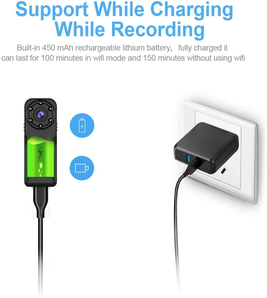New in box! Waterproof WiFi Mini Spy Hidden Camera,ZZCP Full HD 1080P Portable Wireless with Night Vision and Motion Detection,Perfect Indoor/Outdoor Tiny IP Security Camera for Android and iOS