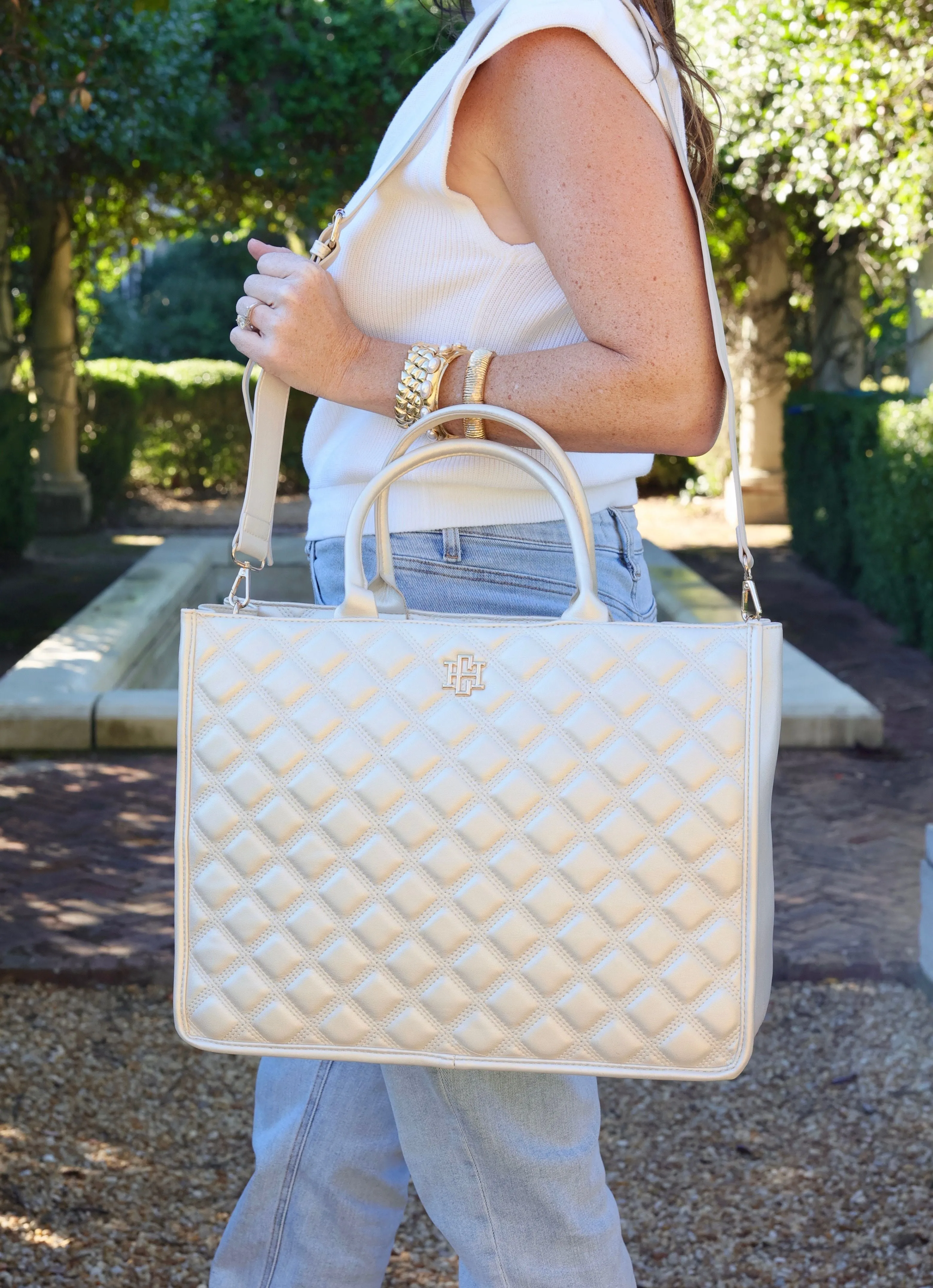 Niall Tote Pearl Quilted DQ