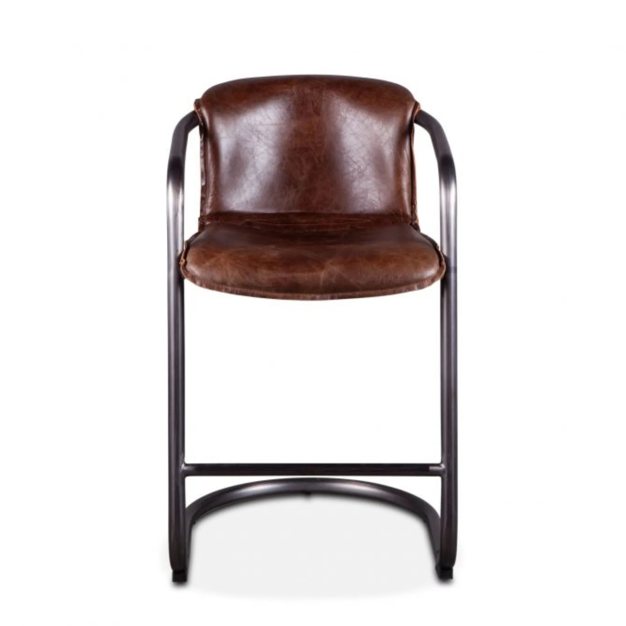 Nisky Leather Counter Chair - Geisha Brown