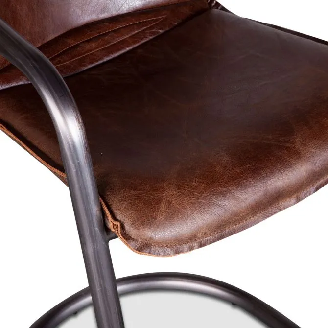 Nisky Leather Counter Chair - Geisha Brown
