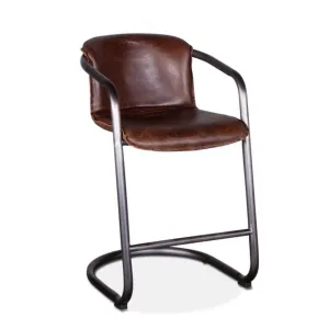 Nisky Leather Counter Chair - Geisha Brown