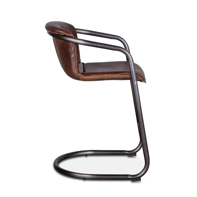 Nisky Leather Counter Chair - Geisha Brown
