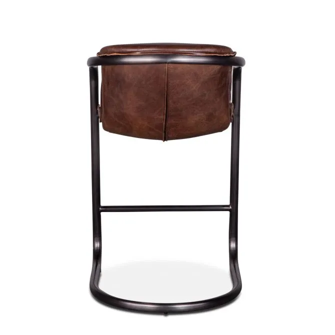 Nisky Leather Counter Chair - Geisha Brown