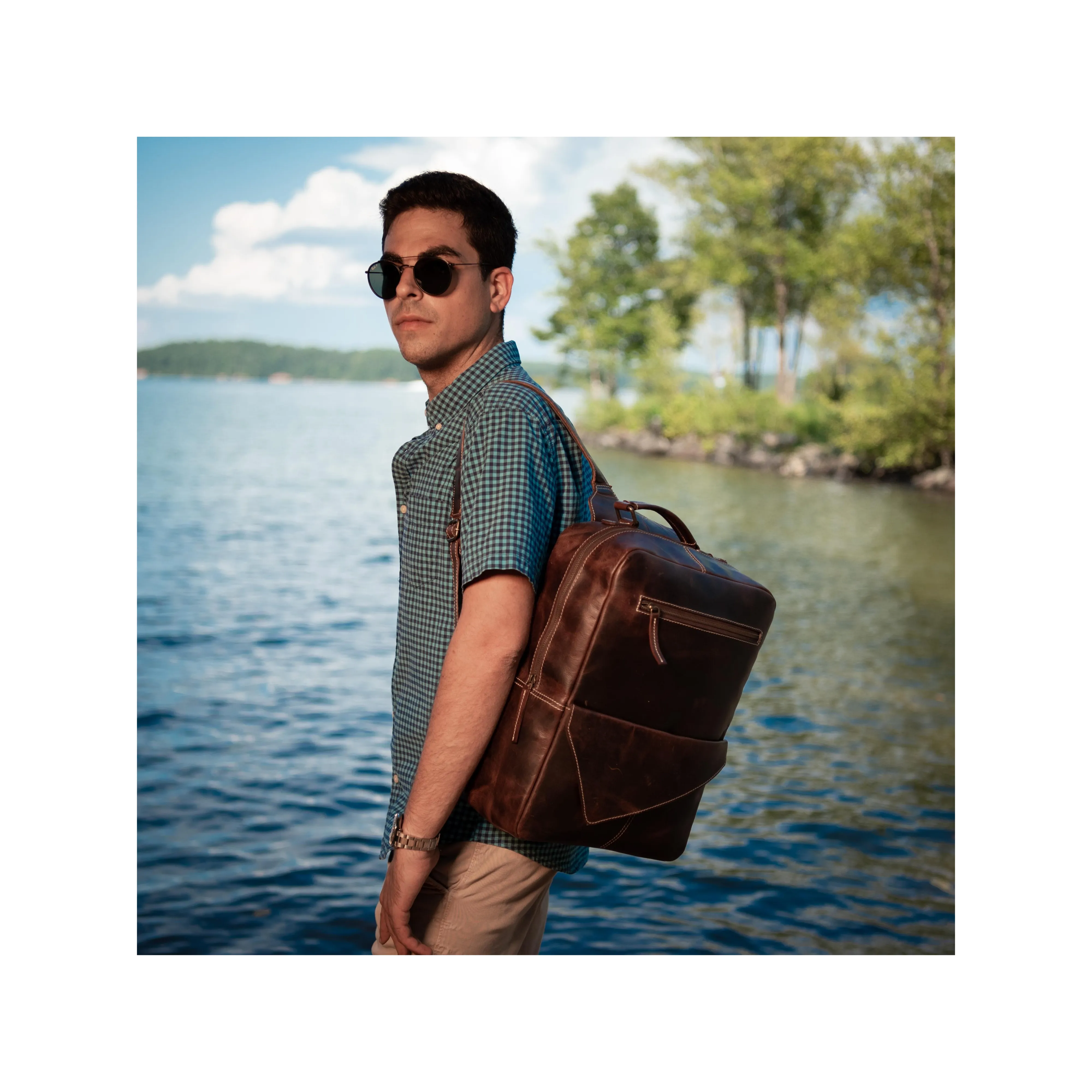Opal Buffalo Leather Backpack
