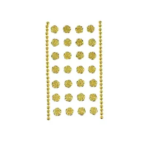 Pearlescent Rhinestone Rose Stickers, 1/2-Inch, 30-Piece