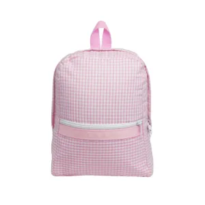 Personalized Gingham Baby Pink Small Backpack