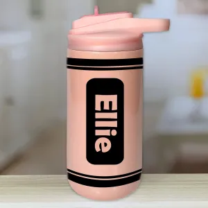 Personalized Kids Color Crayon Water Bottle Tumblers