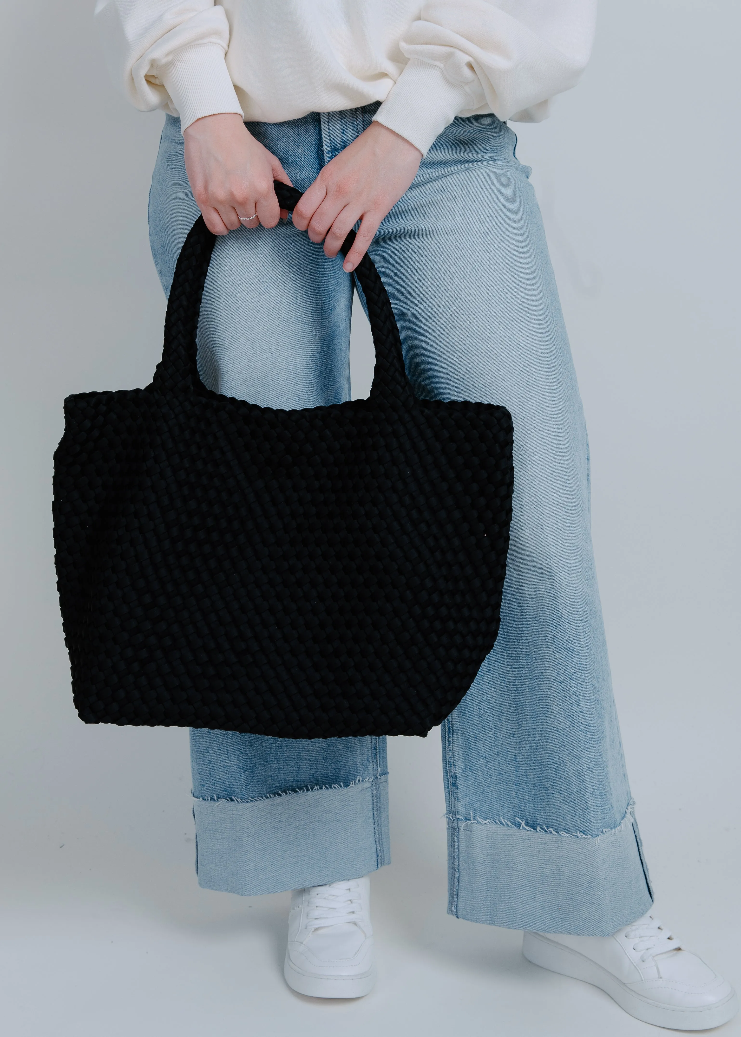 Phoebe Woven Tote - Black