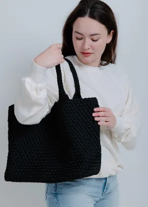 Phoebe Woven Tote - Black