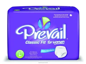 Prevail Underwear for Women, Classic Fit Womens Large, (1 CASE, 72 EACH)