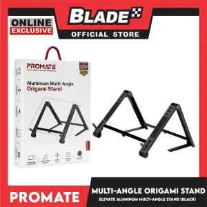 Promate Origami Stand Aluminum Multi-Angle Elevate (Black)