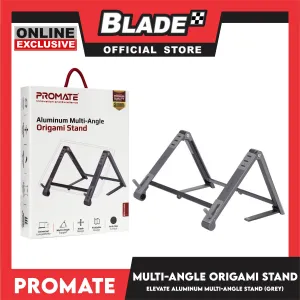 Promate Origami Stand Aluminum Multi-Angle Elevate (Grey)