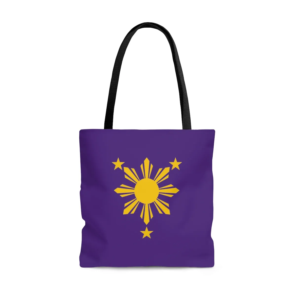 Purple and Yellow Sun and Stars Tote Bag