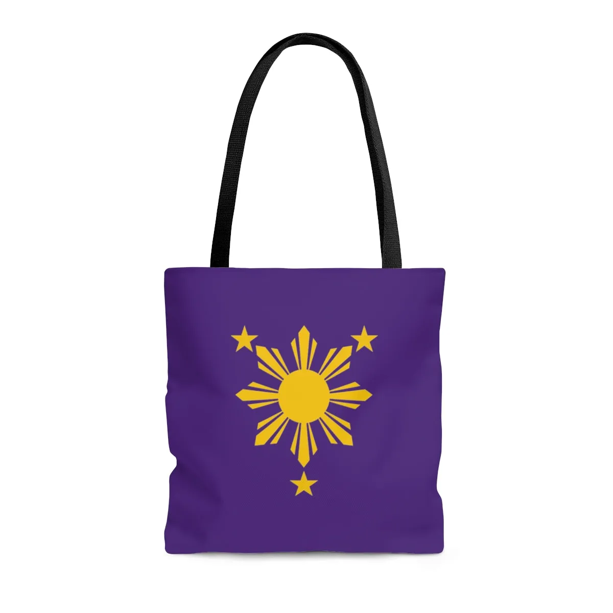 Purple and Yellow Sun and Stars Tote Bag