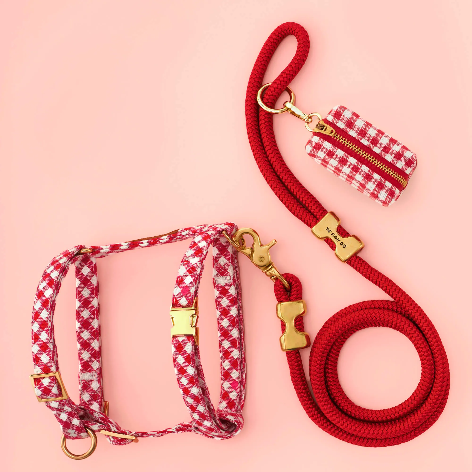 Red Gingham Harness Walk Set