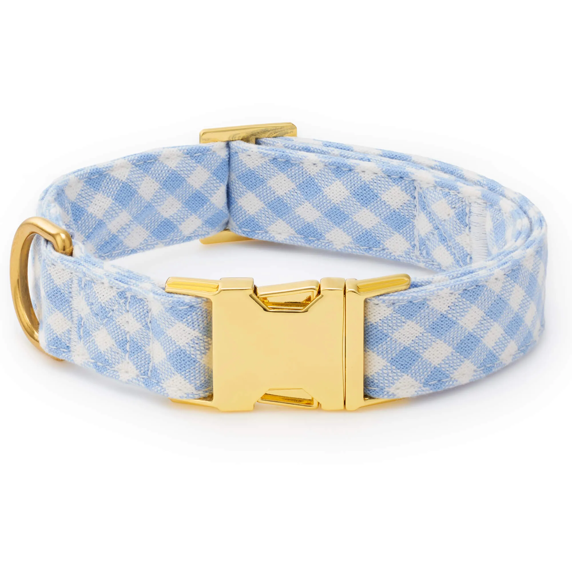 Sky Blue Gingham Collar Walk Set