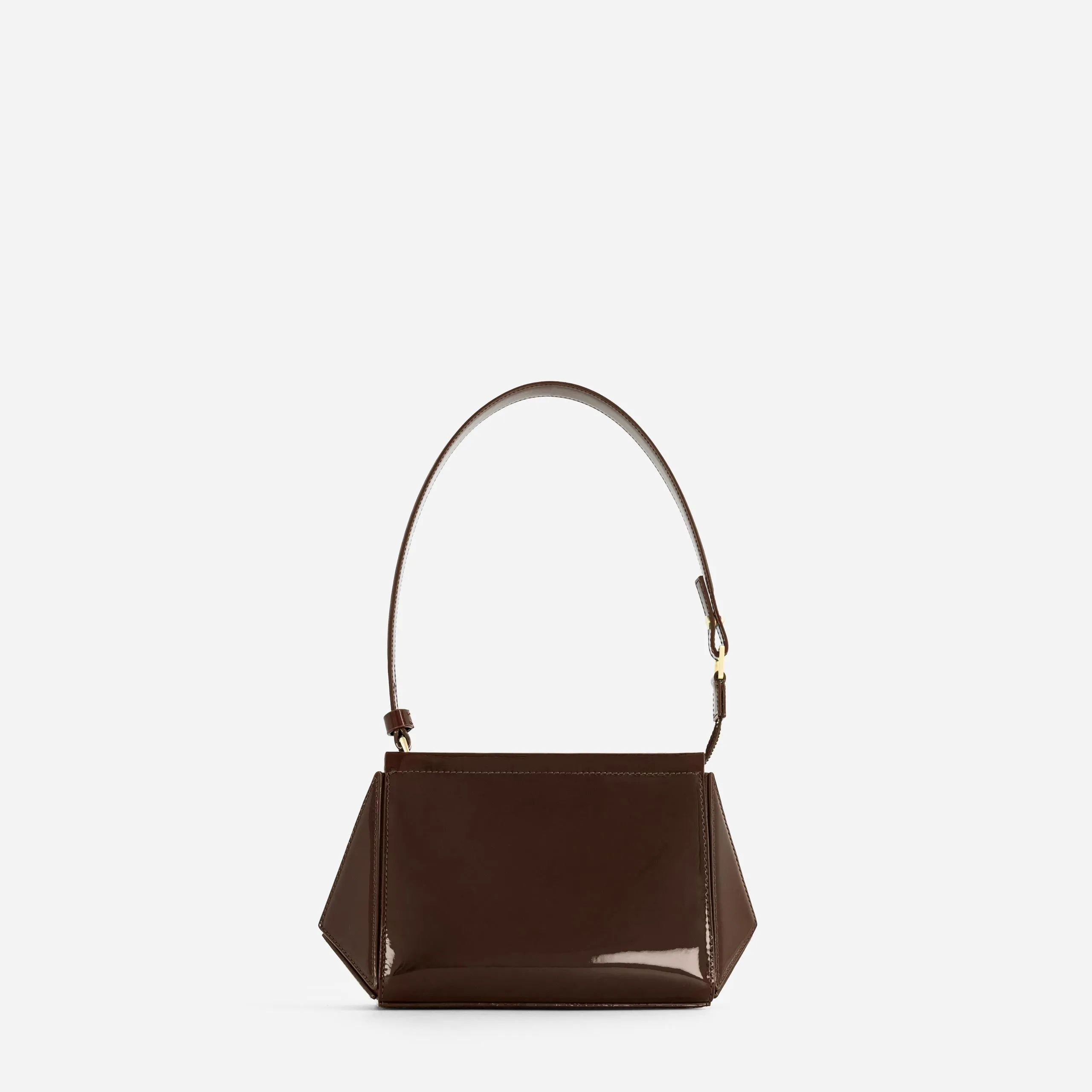 Small Triangle Pouch - Patent Brown