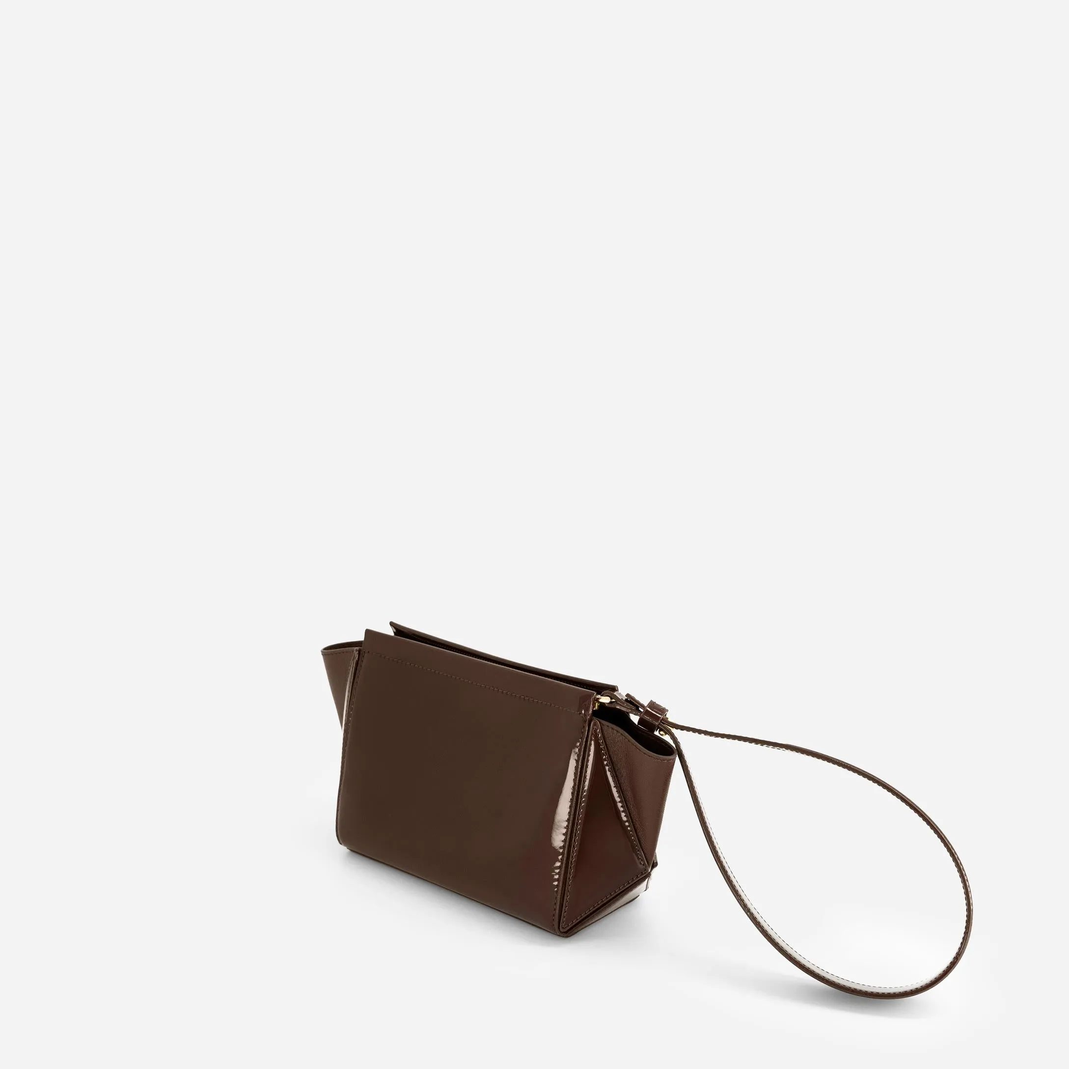 Small Triangle Pouch - Patent Brown
