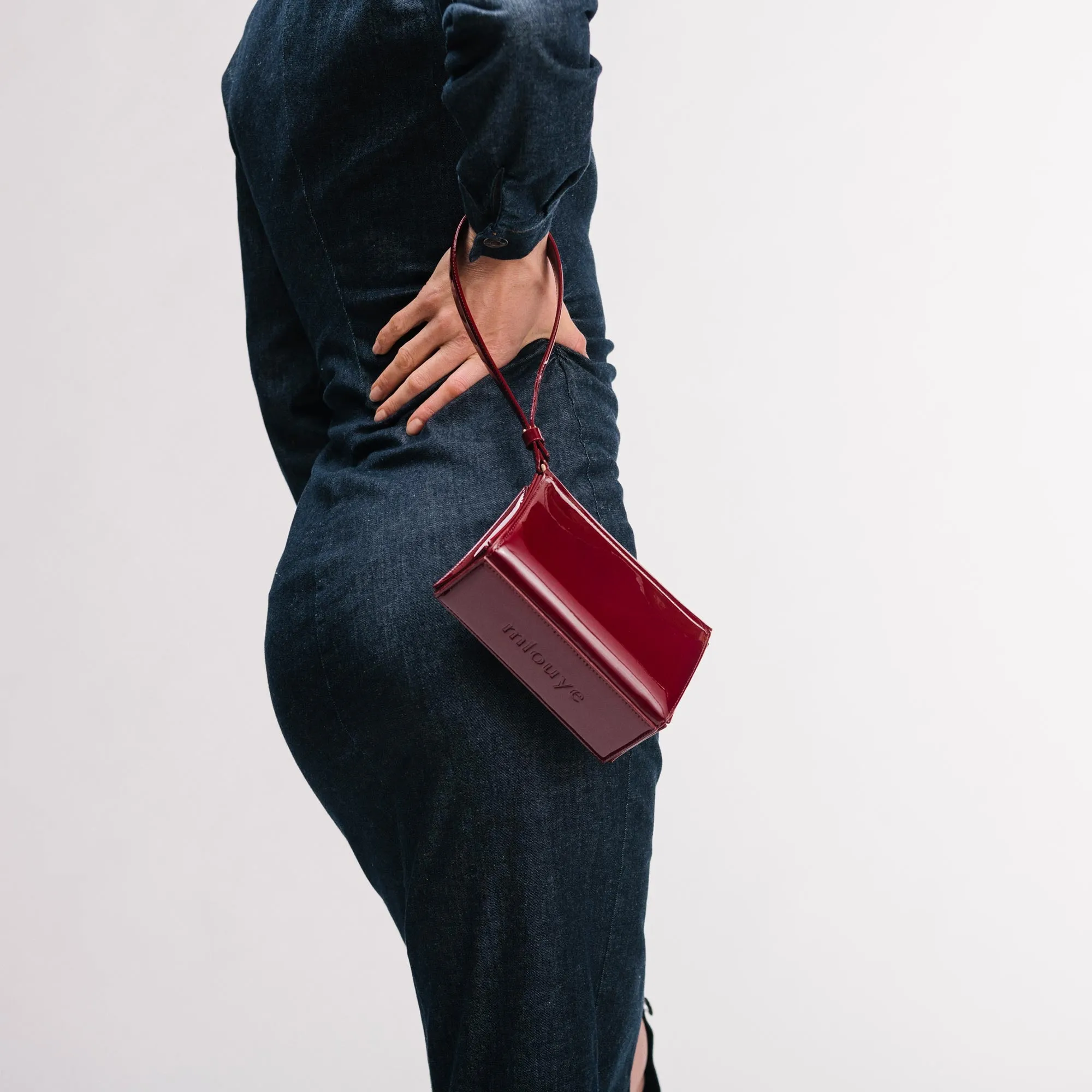 Small Triangle Pouch - Patent Brown
